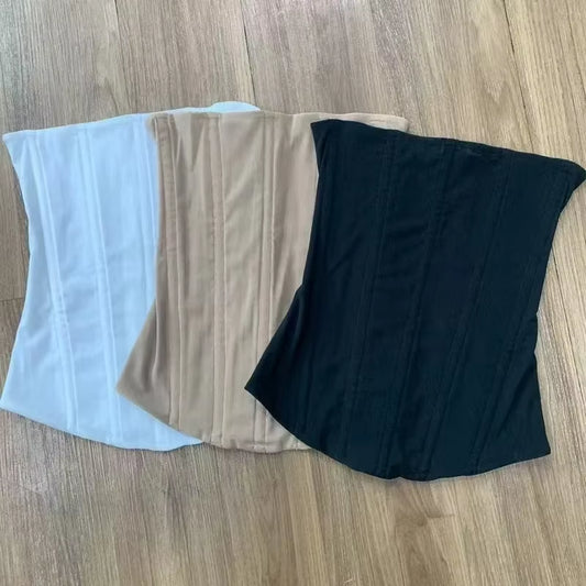 Women Fishbone Waist Corset Tops Harajuku Aesthetic Tank Top High Elasticity Seamless Crop Tops Y2K Party Camis Sexy Clothing